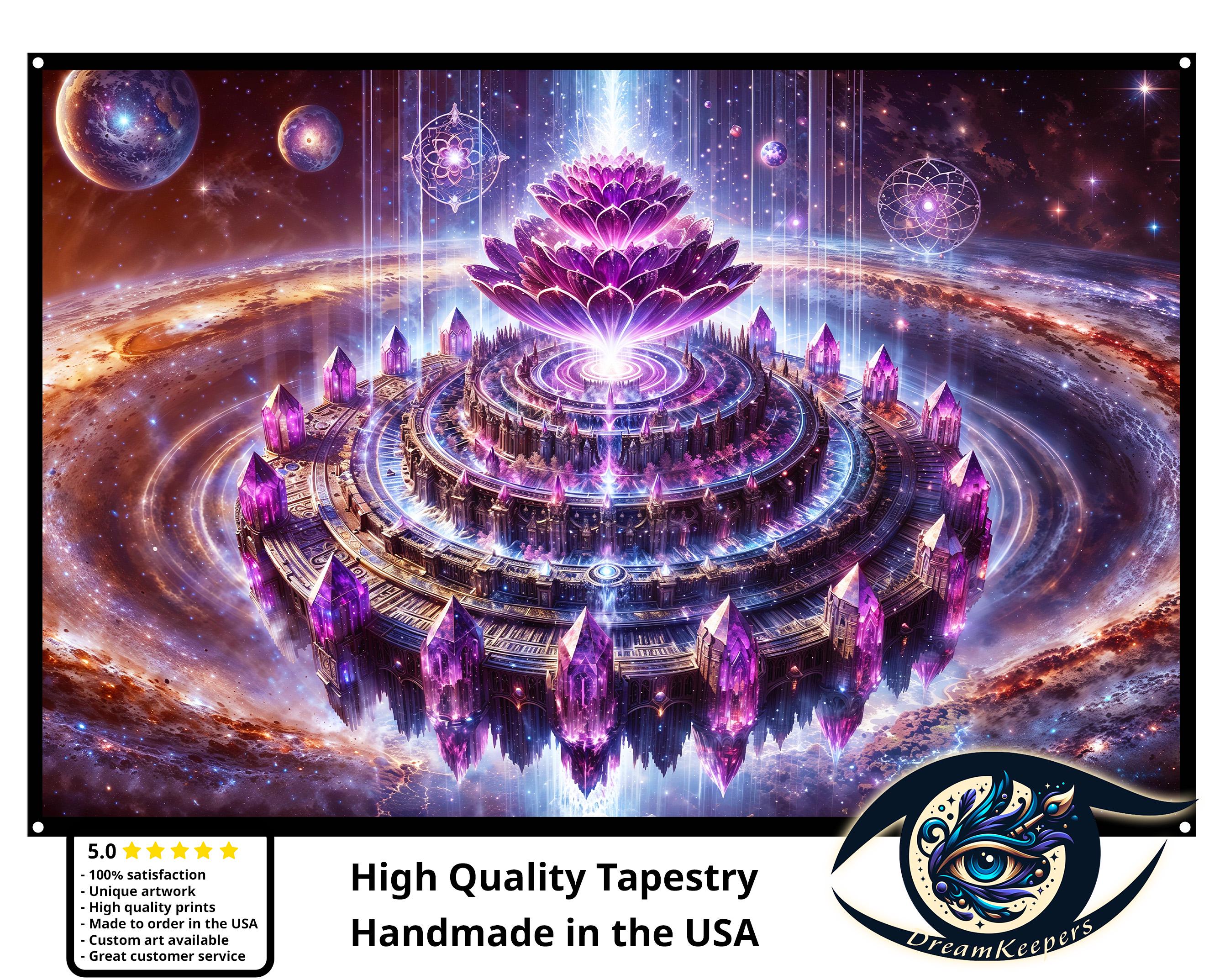 Akashic Records Temple Tapestry, Spiritual Visionary Art Wall