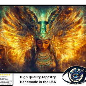 Egyptian Ritual Goddess Tapestry, High Quality Wall-Hanging, Wall Art, Home Decor, Spiritual Art Visionary Art, Shaman Art, Meditation art