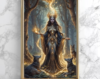Hexerei Poster, Hexe Wandkunst, Hexe Kunstdruck, Dark Academia Dekor, Gothic Wicca Kunst, Witchy Wohnheim Zimmer