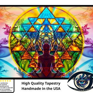 Tantra Activation Tapestry, Shri Yantra, Sacred Geometry Wall Art, High Quality Wall-Hanging, Spiritual, Meditation, Ceremony, Yoga Art