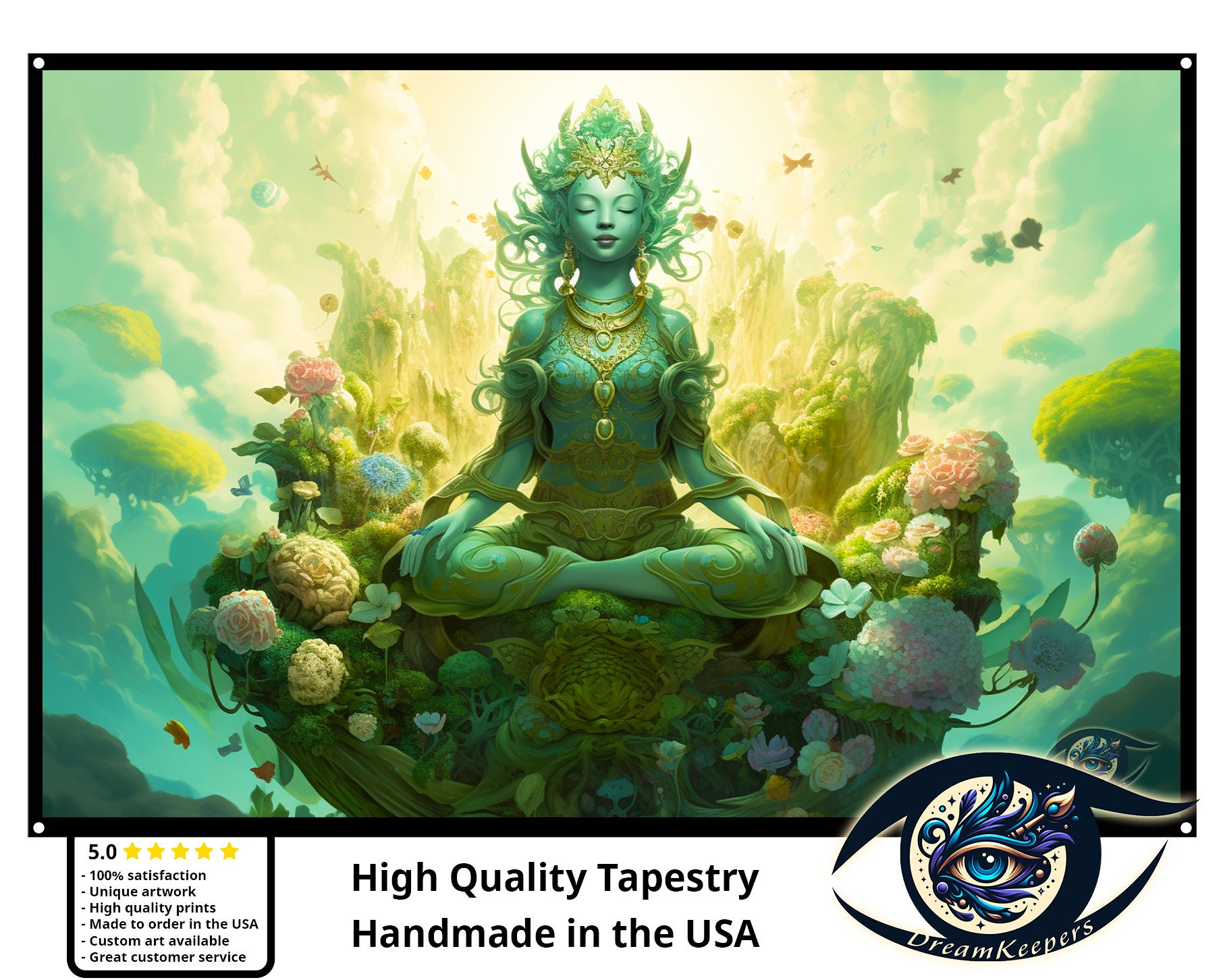 Green Tara Goddess Tapestry Zen Wall Art Spiritual Tapestry High Quality Wall hanging Meditation Room Spa Yoga Studio Ceremony Deco Etsy Australia