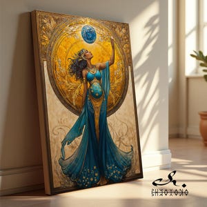 Gaia Goddess Canvas Art – Greek Goddess Gaia Wall Decor, Mythology Inspired Print, Feminine Divine Artwork, Modern Home Decor, Art Nouveau