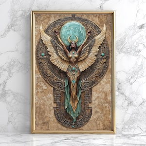 Ancient Egypt Poster, Egyptian Goddess Wall Art, Divine Feminine Energy, Visionary Spiritual Decor, Goddess Poster, Witchcraft Print