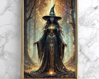 Witchcraft Poster, Matte Wall Art Print, Vertical Artwork for Home Decor, Minimalist Halloween Print, Gothic Wiccan Art, Witchy Dorm Room