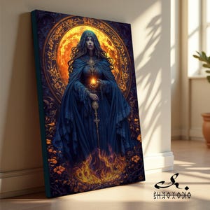 Hecate Goddess of Witchcraft Canvas Art, Greek Goddess Hekate Wall Decor, Greek Mythology, Feminine Divine Artwork, Wicca Dark Academia Art