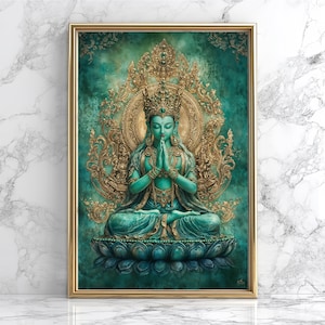 Lámina de la Diosa Tara Verde: Arte budista tibetano, compasión y protección