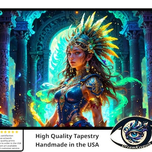 Inca Maya Tantric Goddess Tapestry, High Quality Wall-Hanging, Wall Art, Home Decor, Spiritual Art Visionary Art, Shaman Art, Meditation art