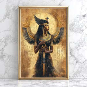 エジプトパピルス画イシス Amazon.co.jp: 古代エジプト絵画:翼のあるイシスパピルス、保護