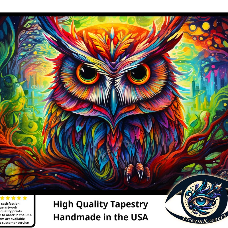 Psychedelic Owl Etsy 