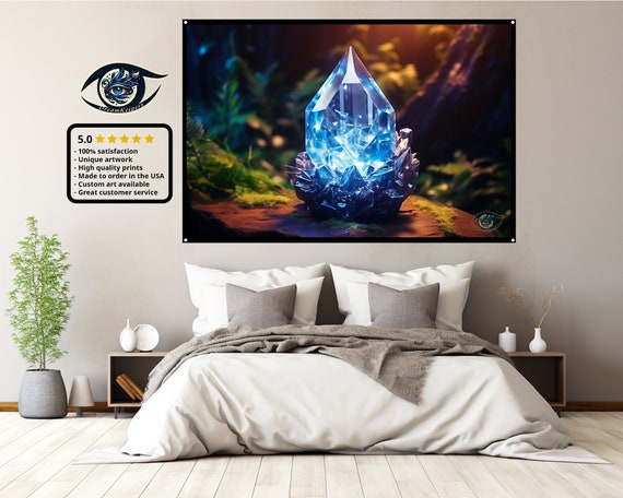 Crystal Gem Tapestry Zen Wall Art Spiritual Tapestry High Quality Wall hanging Meditation Room Yoga Studio Decor Home Deco Spa Yoga Etsy