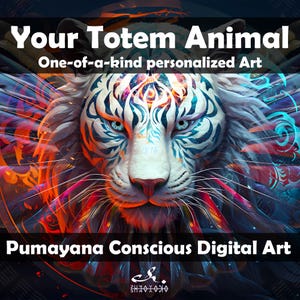 Your Unique Animal Totem Custom Artwork, Connect with Your Animal Spirit Guide with a One-of-a-Kind Animal Totem Artwork made just for you