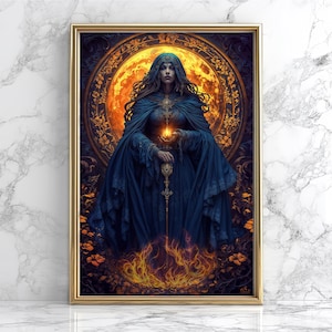 Hecate Goddess of Witchcraft Poster, Greek Goddess Hekate Wall Decor, Greek Mythology, Feminine Divine Artwork, Wicca Dark Academia Art
