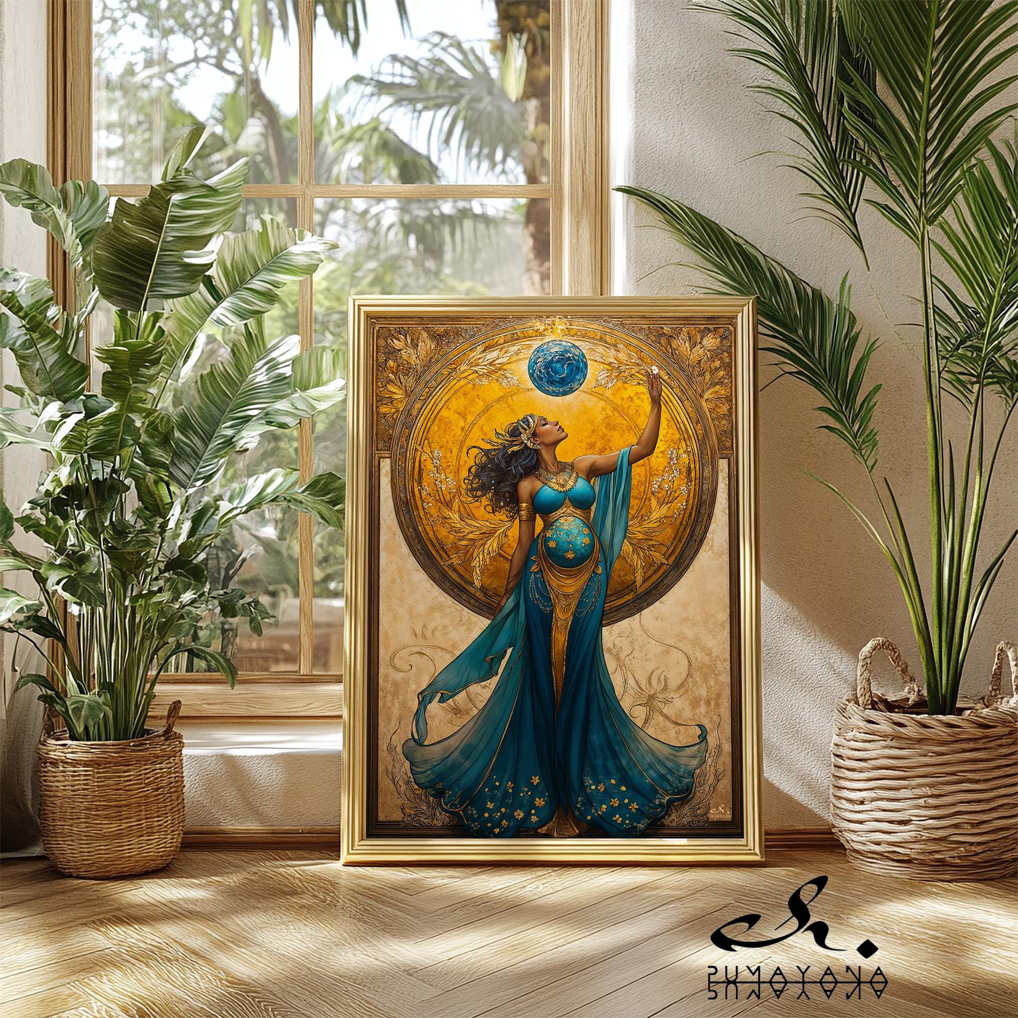 Gaia Goddess Poster, Mother Earth Print, Greek Goddess Gaia Wall Decor ...