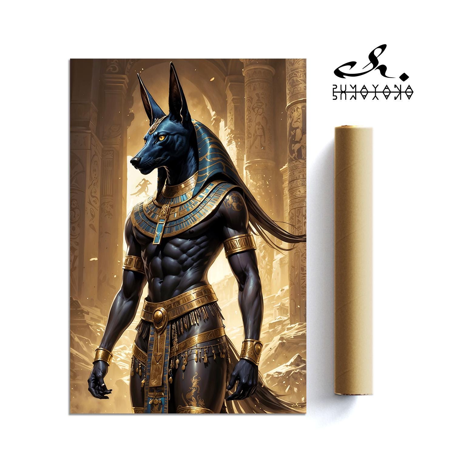 Anubis God Poster, Egyptian Spiritual Wall Art Decor - Etsy