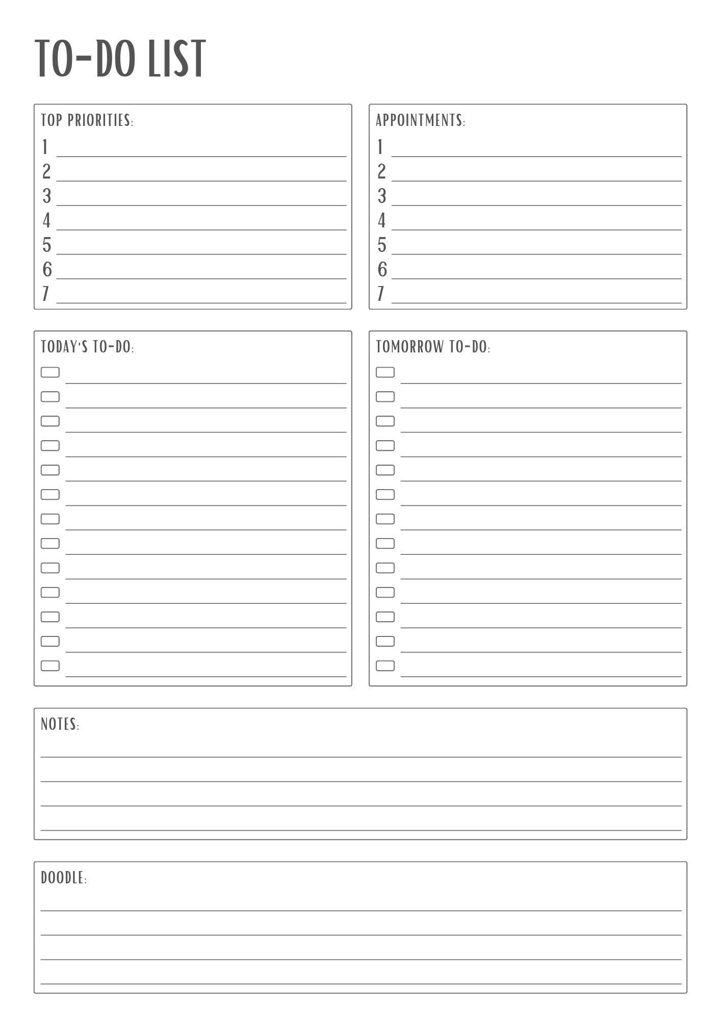 To Do List Worksheet.pdf To Do List L Printable PDF L Instant Download - Etsy