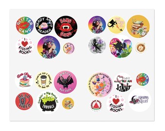 Supernatural Ink Kharma Kelley Book Lover, Fantasy Reader Sticker Sheets