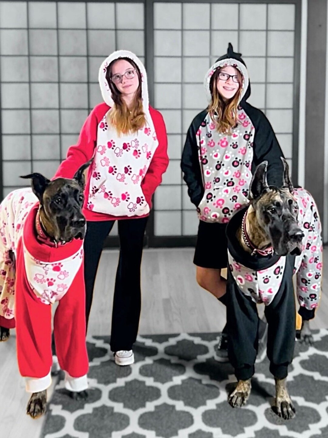 Human Hoodie to Match Your Great Dane / Giant Breed Fleece Pajama With