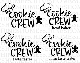 Cookie Crew baking BUNDLE 4 designs 8downloads- Digital file instant download SVG/PNG