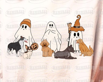 Retro-Geist-Hund PNG, Gruselige Saison PNG, Halloween-Geist Png, Halloween Hund Png, Hund Halloween Png, Süßer Boo Hund Halloween Png, Geschnittener Hund Png