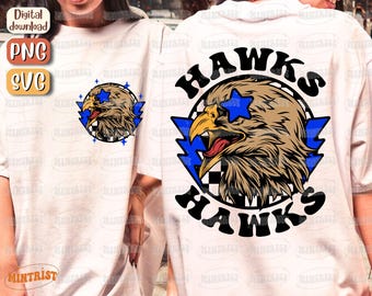 Hawks Mascot Svg, Hawks Svg, Hawks football svg, Hawks PNG, Hawks Baseball png, School Team, School Pride, Sports Team Mascot