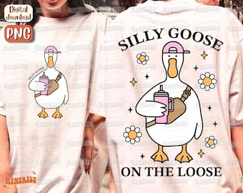 Dumme Gans PNG, Dumme Gans auf dem Lose, trendiges PNG, In meiner Dummen Gans Ära, lustige Gans Png, Sublimation, digitaler Download