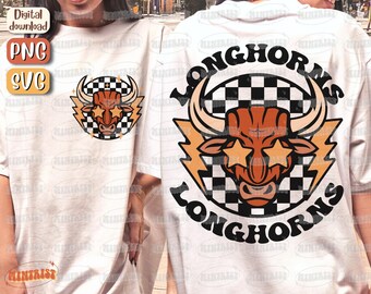 Longhorns Mascot Svg, Longhorns Svg, Mascot Png, Longhorn Football Svg, School Team, School Pride, Sports, Sublimation, Files for cricut