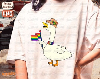 Dumme Gans PNG, LGBT Gans Png, trendige PNG, Stolz Monat, lustige Gans Png, Stolz Gans png, Stolz Monat, Stolz Gay, Regenbogenfahnengans