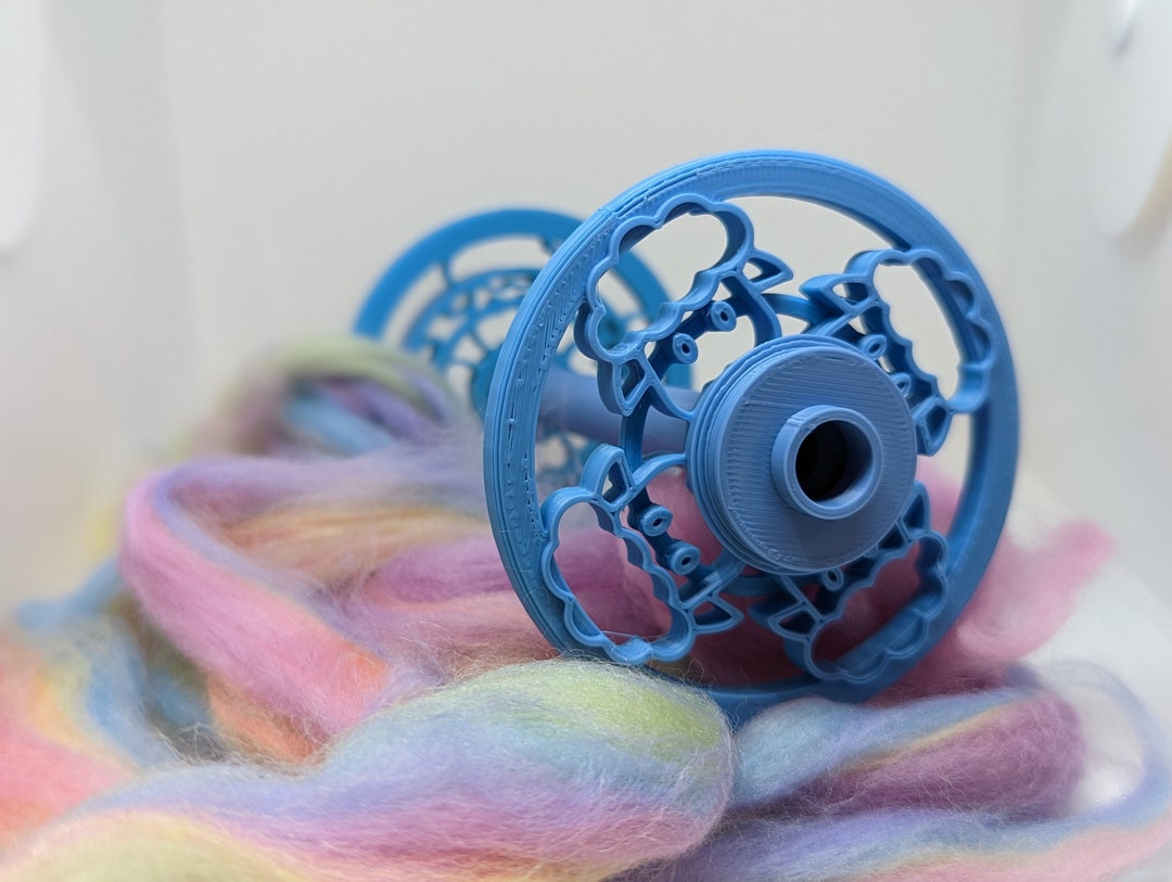 Spinning Wheel Bobbin With Adorable Sheep Faces Add Some Whimsy to Your