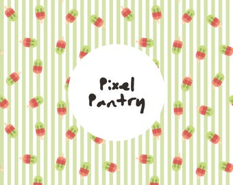 Diseño de paletas heladas sin costuras, papel digital de helado de menta veraniego (PDF PNG JPG)