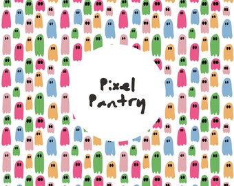 Patrón sin costuras de fantasmas coloridos / Papel digital de Halloween pastel / Diseño de fantasmas caprichosos / 6000 px