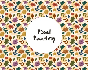 Patrón sin costuras de hojas de otoño caprichosas: Papel digital otoñal colorido (6000 px)