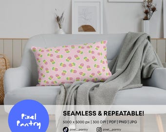 Seamless Popsicle Pattern, Pastel Ice Cream Repeat Surface Design (Digital Download)