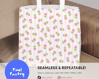 Pink Stripe Popsicle Seamless Pattern, Summer Ice Cream Digital Paper (5000px)