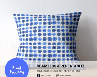 Seamless Blueberry Pattern | Watercolour Fruit Repeat | Blue Food Digital Paper | Summer Surface Design File