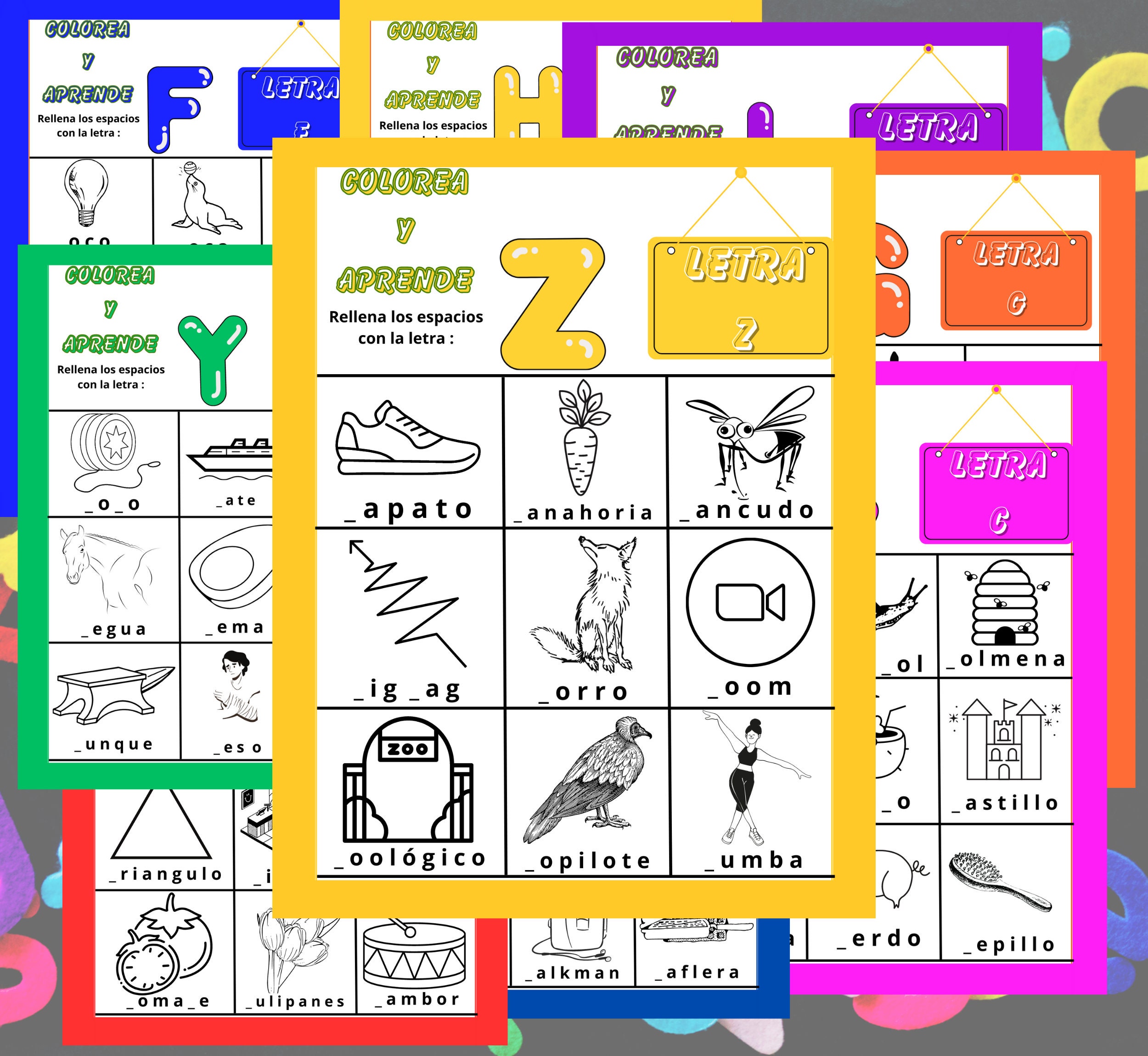 Let's Learn the Acbdario 1 Sheet for Each Letter 8.5 X 11 PDF for ...