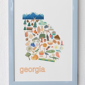 State Map Prints, Georgia Print, Home State Art, Going Away Geschenk, Housewarminggeschenk, benutzerdefinierte Wandkunst, digitaler Download