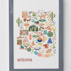 US State Map Prints, Arizona Print, Home State Art, Going Away Geschenk, Housewarminggeschenk, benutzerdefinierte Wandkunst, digitaler Download