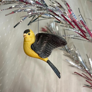 Goldfinch Hand-Painted Porcelain Ornament - Vintage Hallmark Keepsake - 1987