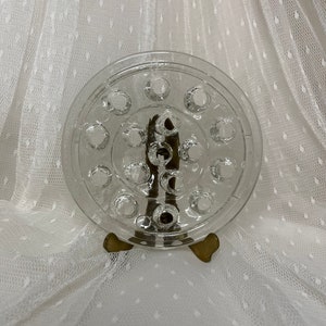 Vintage Klarglas Blumen Frosch Blumenhalter - 12,7 cm 15 Löcher