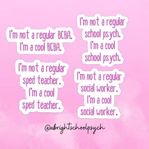 School Psychologist BCBA SPED Teacher Social Worker Sticker, Waterproof Vinyl Laptop Tumbler Decal