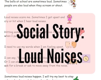 Loud Noises Social Story, Autism Classroom Resource (Instant Download)