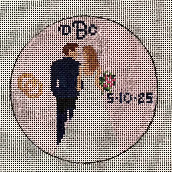Adorno de punto de cruz para novios de 10 cm (4 pulgadas), 18 hilos por pulgada, personalizable.