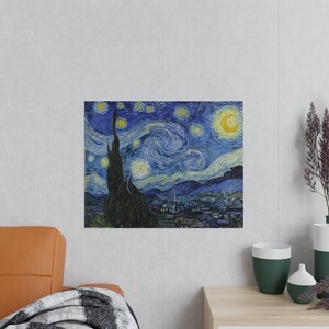 Starry Night - Vincent Van Gogh - Poster Print - 19.7&quot; x 15.8&quot;