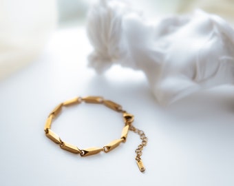 Men's 18K Gold Plated Bracelet: Minimalist Stainless Steel Chain