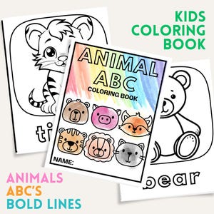 Animal ABCs Coloring Book | A-Z Animal Letters for Kids | Printable Coloring Pages | Educational Toddler Activity | Instant Download
