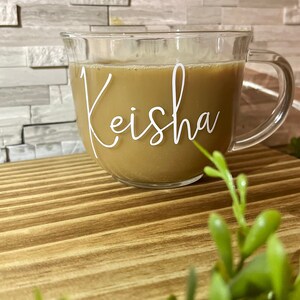Custom Glass Mug 18oz. Personalized Name or Message, Gift Ideas, Bridesmaids
