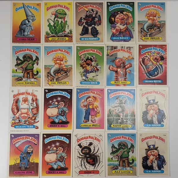 Garbage pail kids trading cards