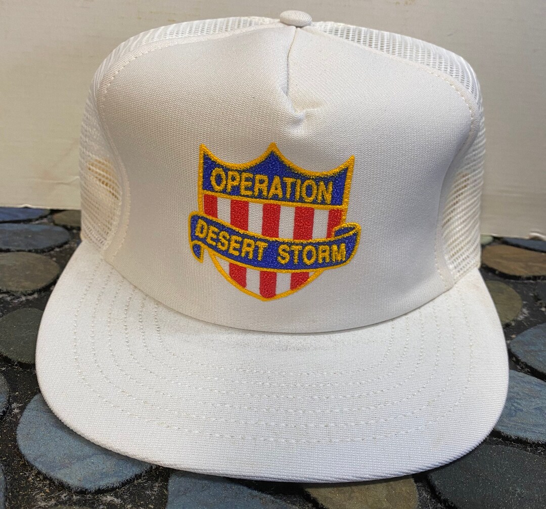 Vintage White Operation Desert Storm Hat US Military Trucker Hat White/red Etsy