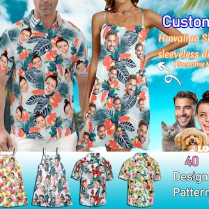 Custom Hawaiian Shirt with Face, Personalized Hawaiian Shirt, Customized Photo Hawaiian Shirt, Custom Couple Shirt, Custom Beach Shirt