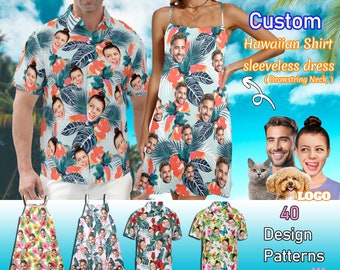 Custom Hawaiian Shirt with Face, Personalized Hawaiian Shirt, Customized Photo Hawaiian Shirt, Custom Couple Shirt, Custom Beach Shirt